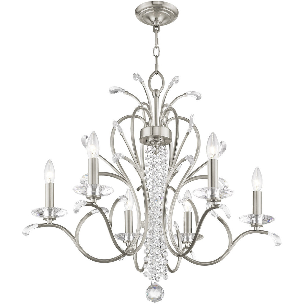 Aurelia 6-Light Shaded Chandelier, Nickel