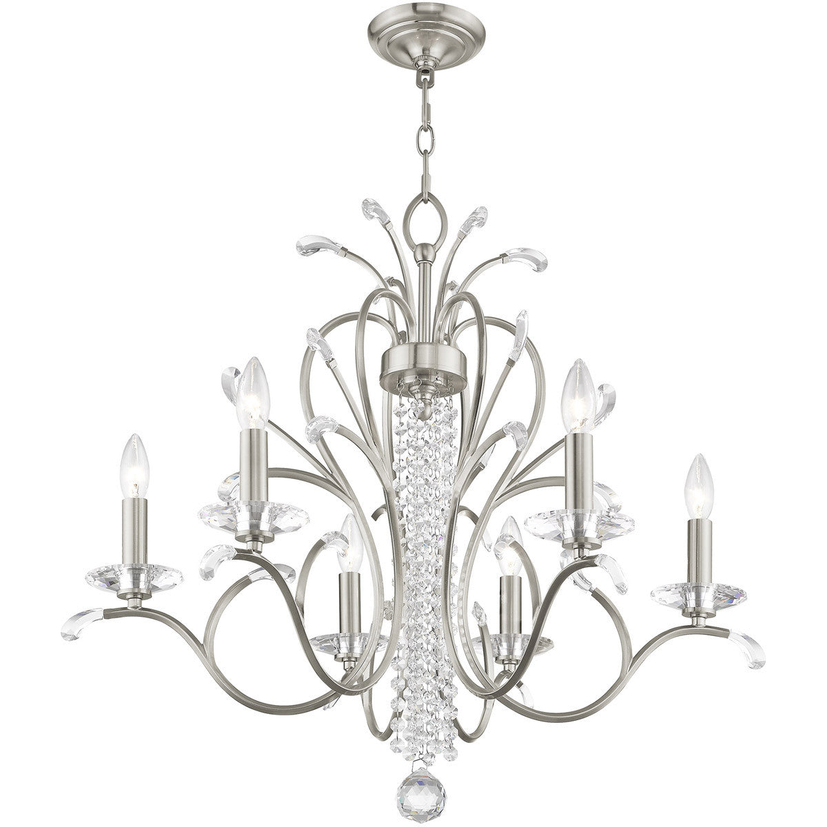 Aurelia 6-Light Shaded Chandelier, Nickel