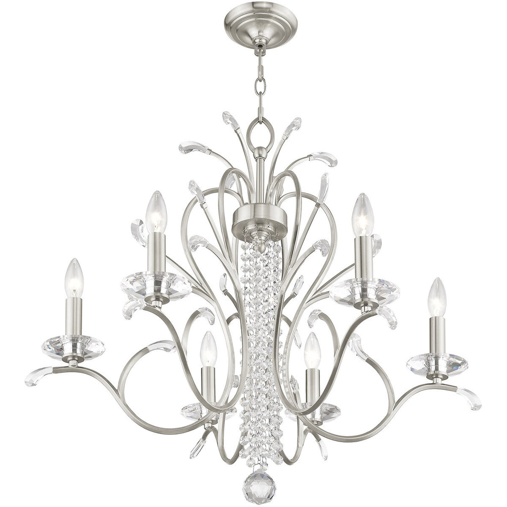 Aurelia 6-Light Shaded Chandelier, Nickel