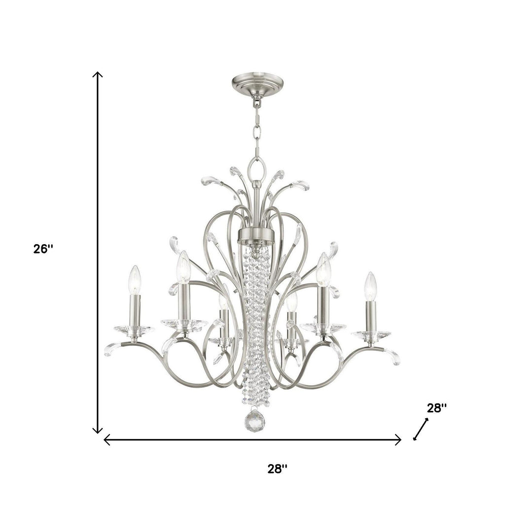 Aurelia 6-Light Shaded Chandelier, Nickel