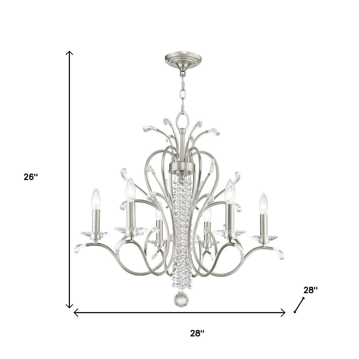 Aurelia 6-Light Shaded Chandelier, Nickel