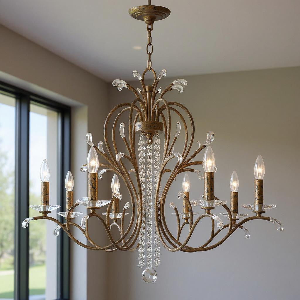Aurelia 8-Light Shaded Chandelier, Bronze