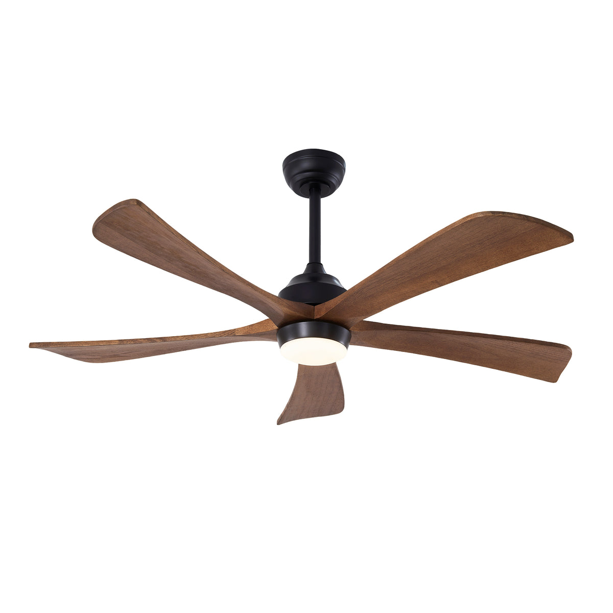 Sycamore 52 inch Five Blade Wood Ceiling Fan with Light, Matte Black