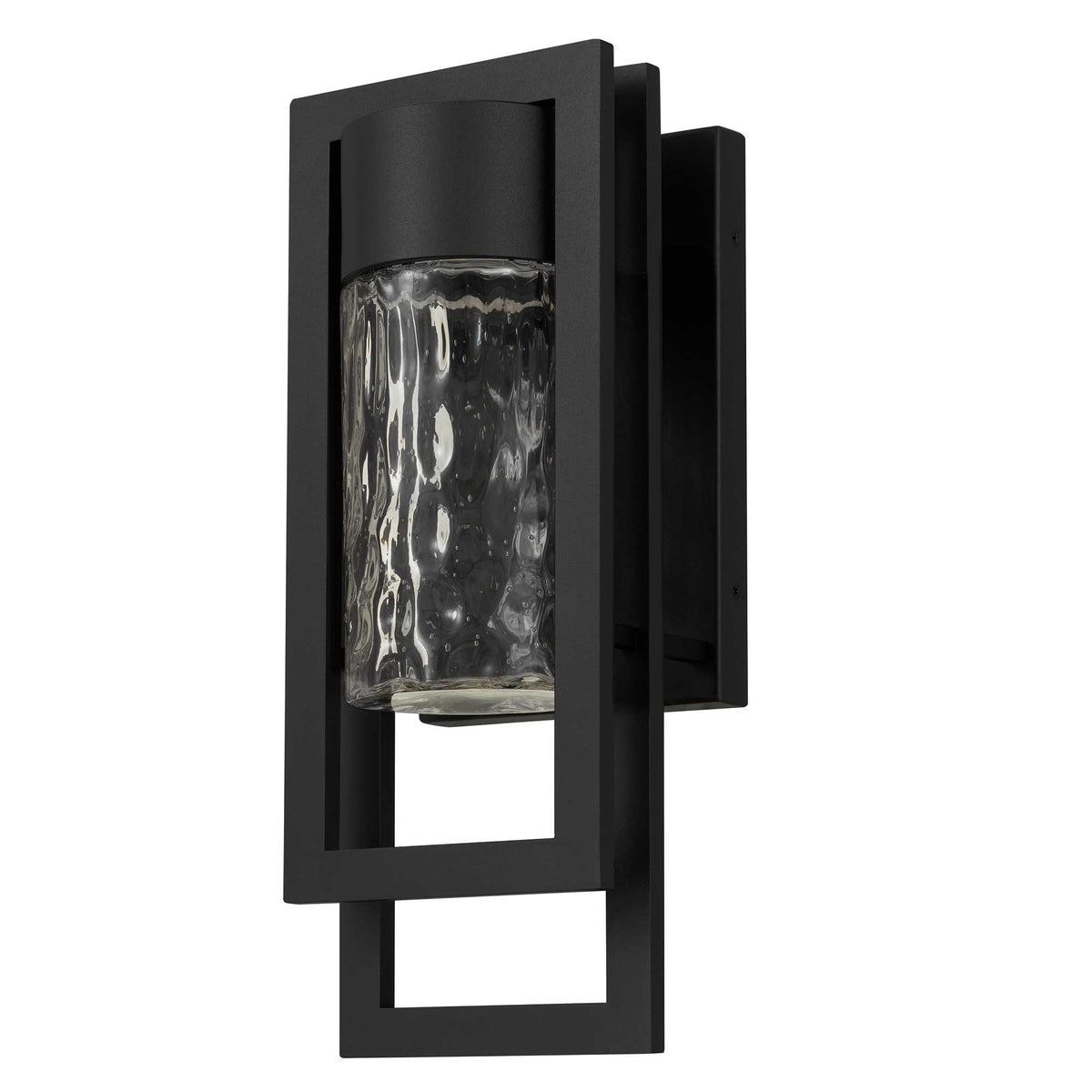 Lucent LED Outdoor Wall Light, Black & Seeded Glass