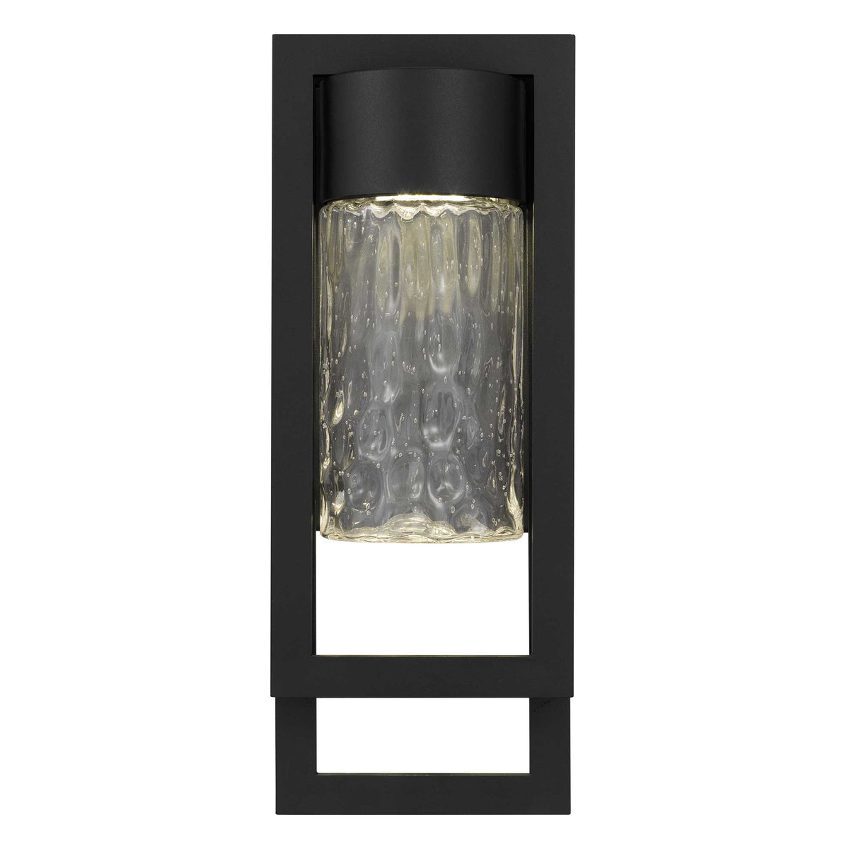 Lucent LED Outdoor Wall Light, Black & Seeded Glass