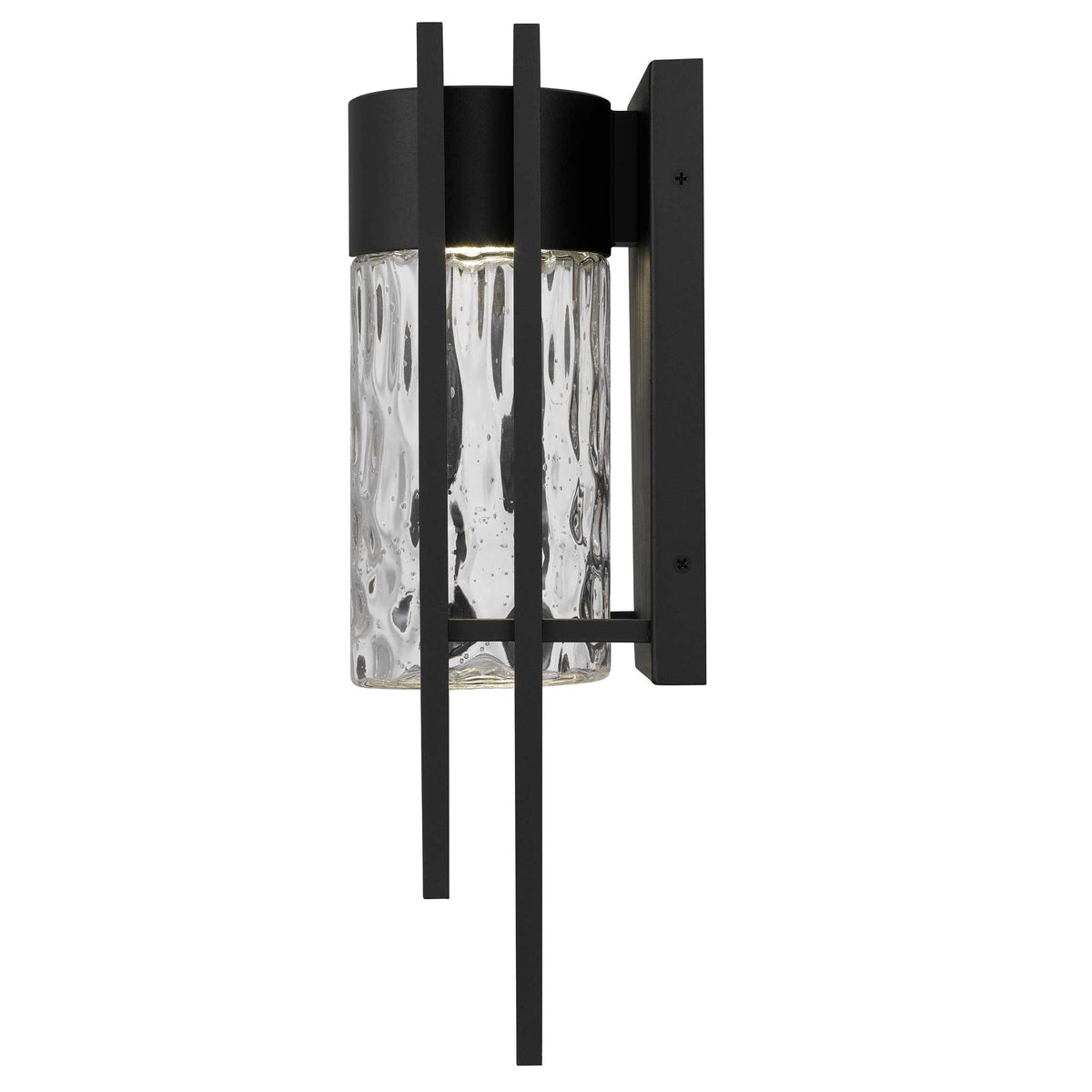 Lucent LED Outdoor Wall Light, Black & Seeded Glass