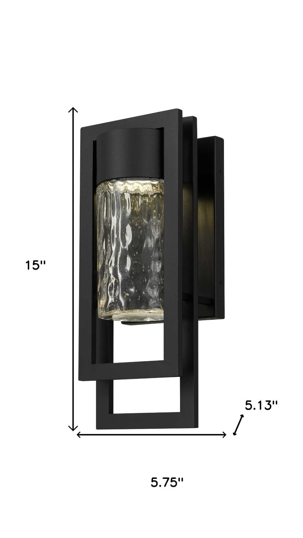 Lucent LED Outdoor Wall Light, Black & Seeded Glass