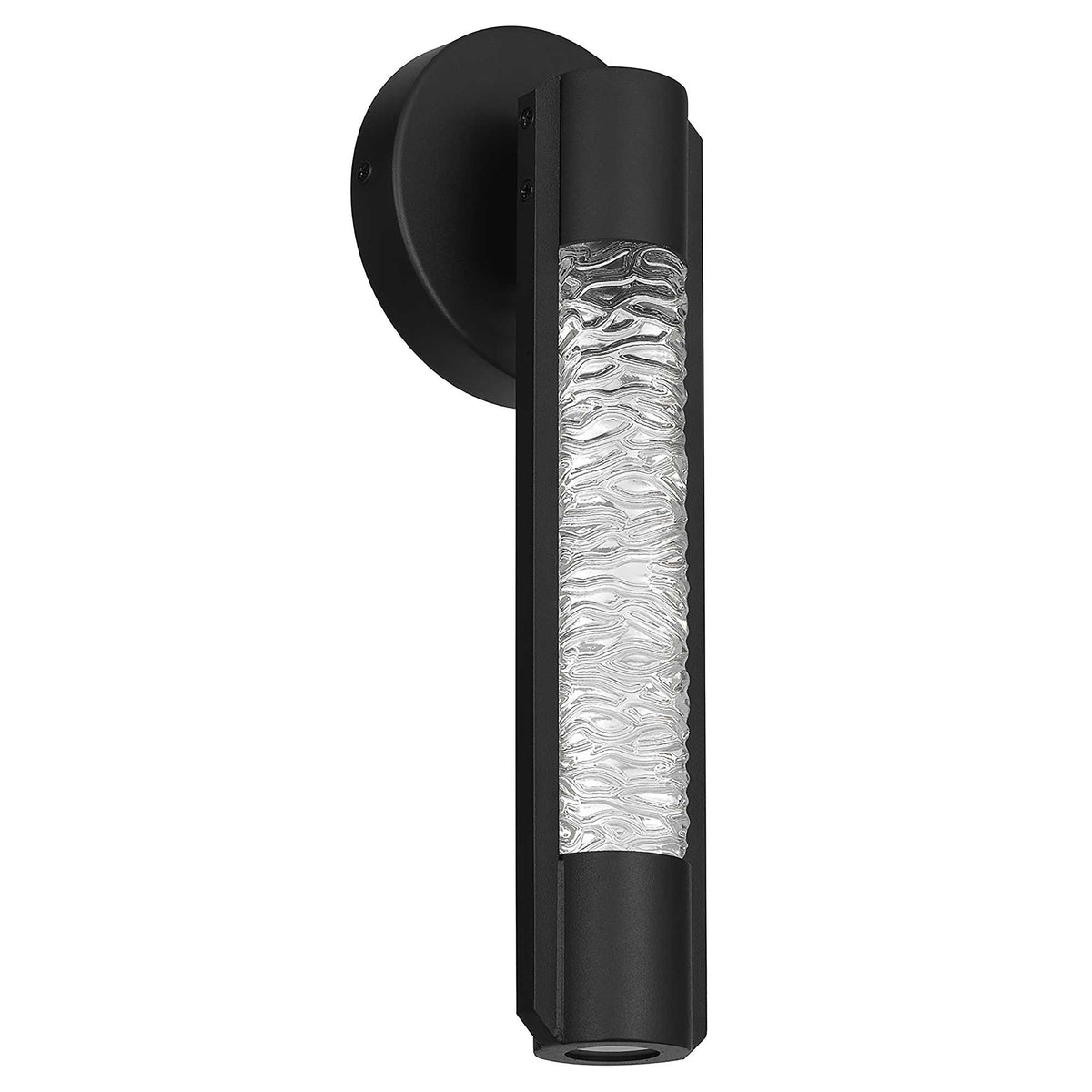 Rivulet LED Outdoor Wall Light, Black & Water Glass
