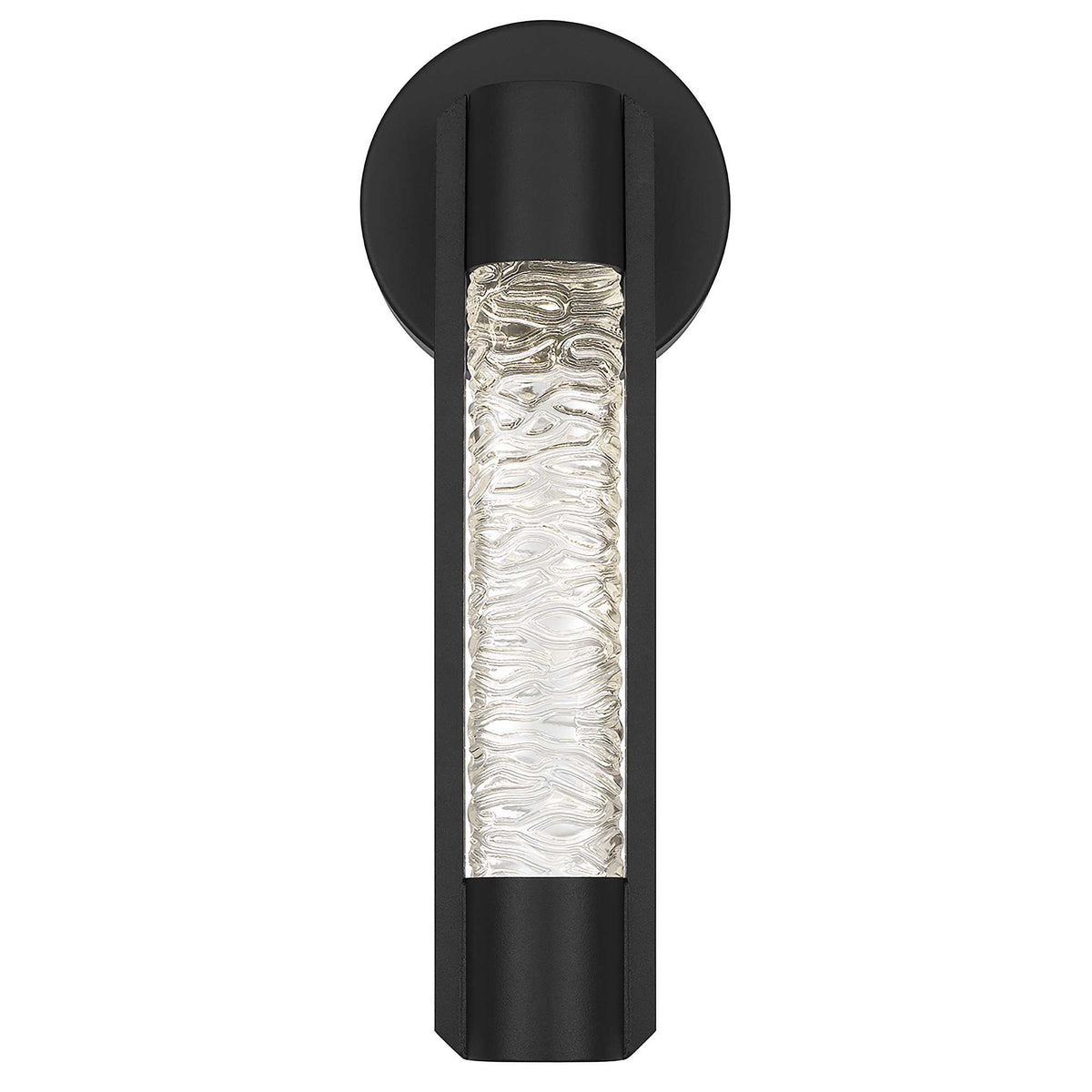 Rivulet LED Outdoor Wall Light, Black & Water Glass