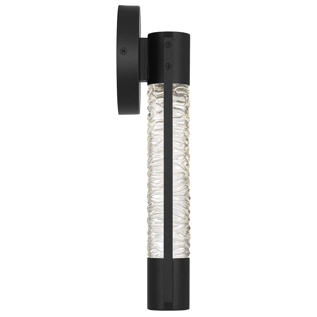 Rivulet LED Outdoor Wall Light, Black & Water Glass