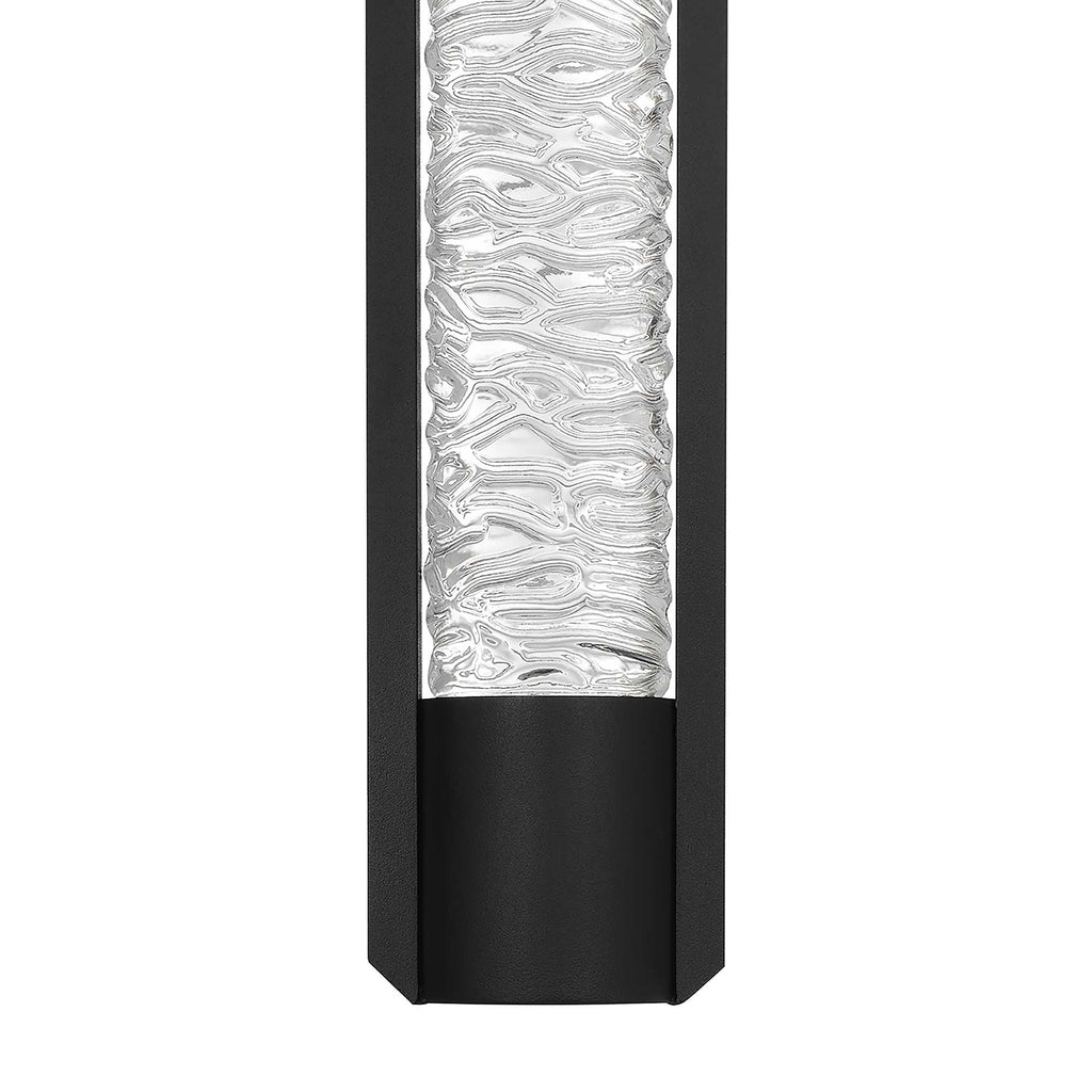 Rivulet LED Outdoor Wall Light, Black & Water Glass