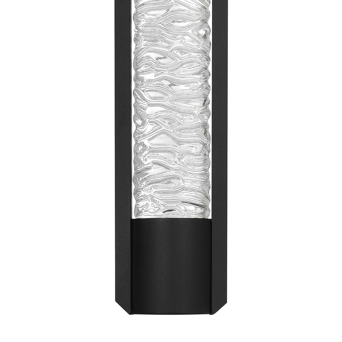 Rivulet LED Outdoor Wall Light, Black & Water Glass