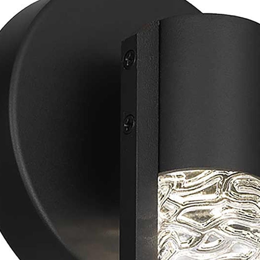Rivulet LED Outdoor Wall Light, Black & Water Glass