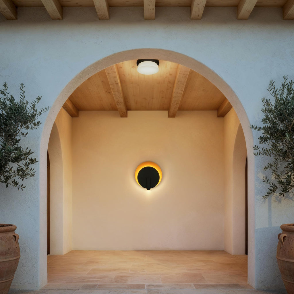 Eclipse LED Outdoor Wall Light, Black