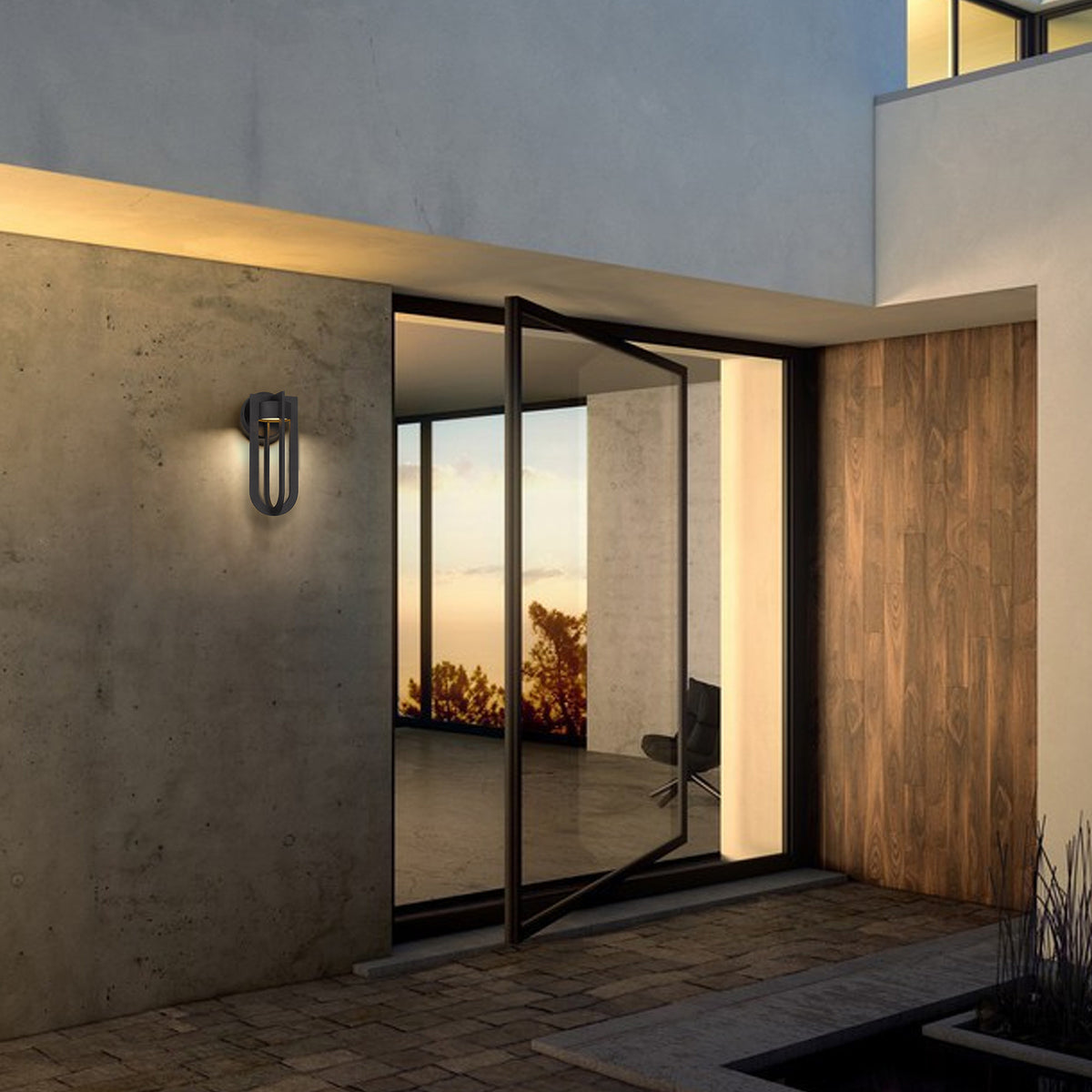 Arcadia LED Outdoor Wall Lantern, Bronze