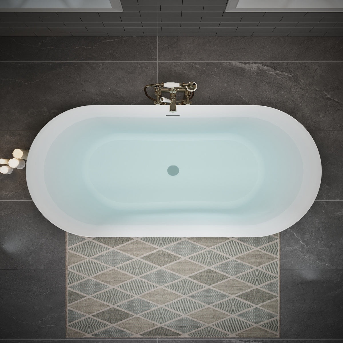 Serene 63" Freestanding Acrylic Soaking Tub