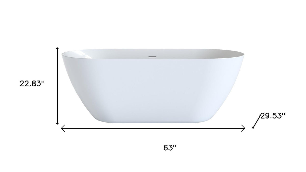 Serene 63" Freestanding Acrylic Soaking Tub