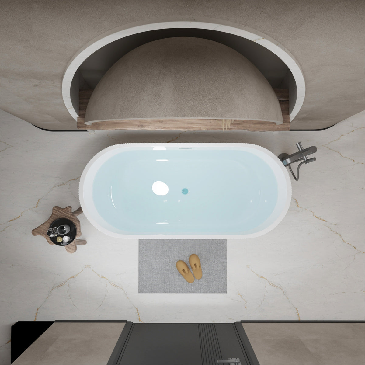 Serene 59" Freestanding Acrylic Soaking Tub