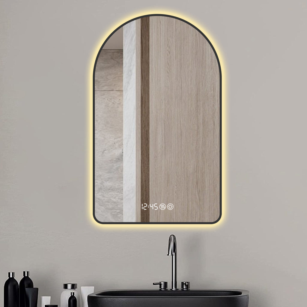 Noir 59" Black Arch LED Anti-Fog Mirror