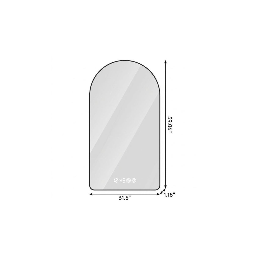 Noir 59" Black Arch LED Anti-Fog Mirror