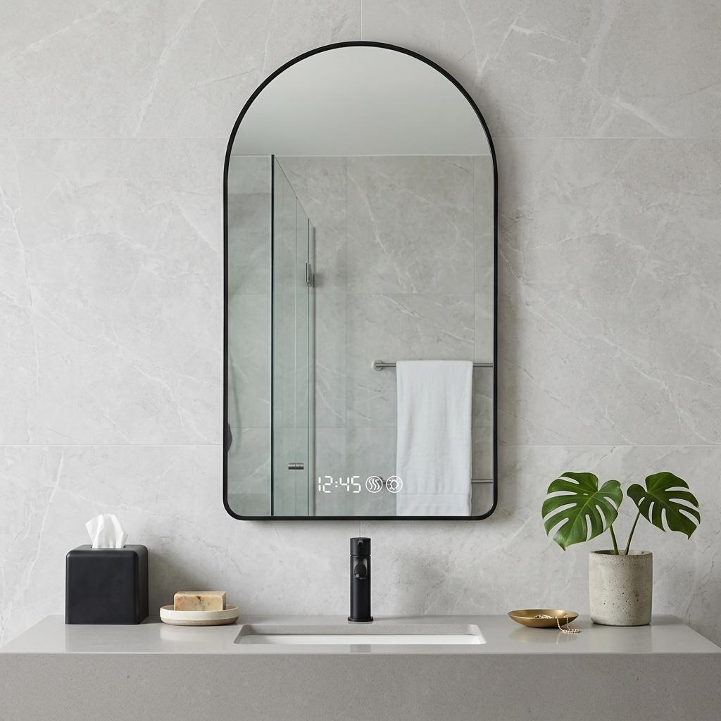 Noir 59" Black Arch LED Anti-Fog Mirror