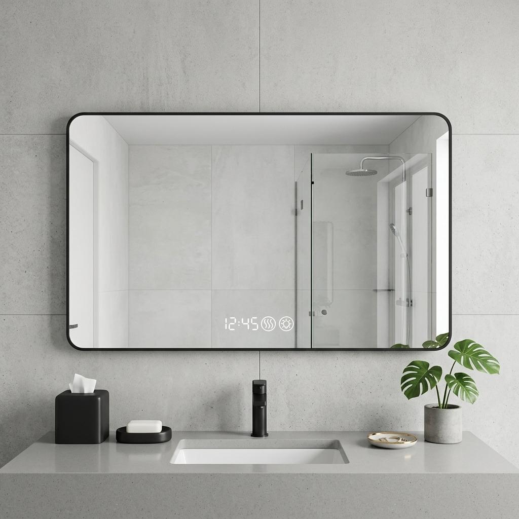 Noir 32" Black-Framed LED Anti-Fog Mirror