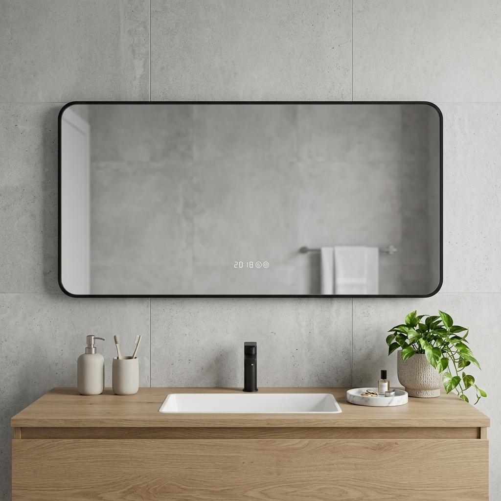 Noir 24" Black-Framed LED Anti-Fog Mirror