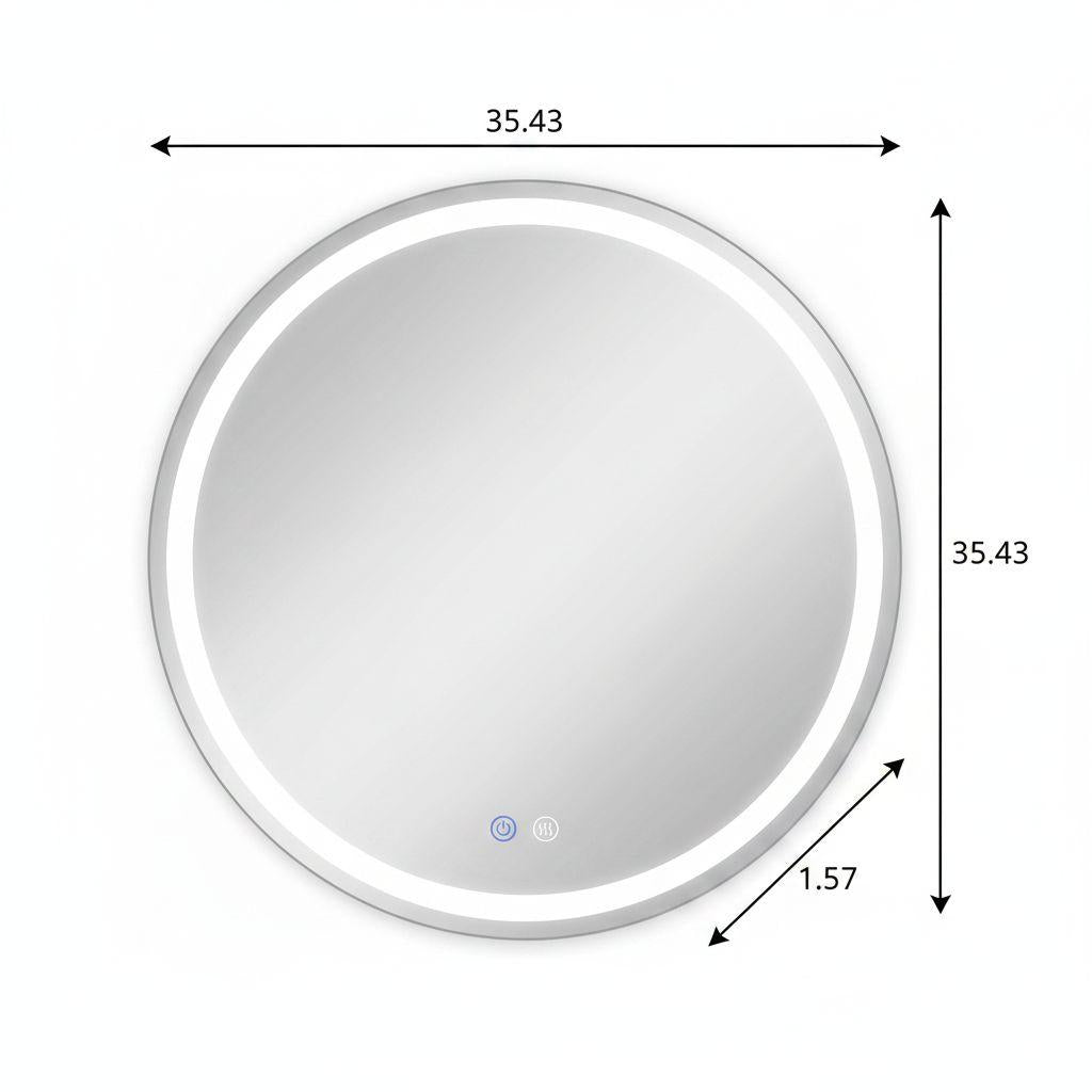Halo 35" Round LED Anti-Fog Mirror