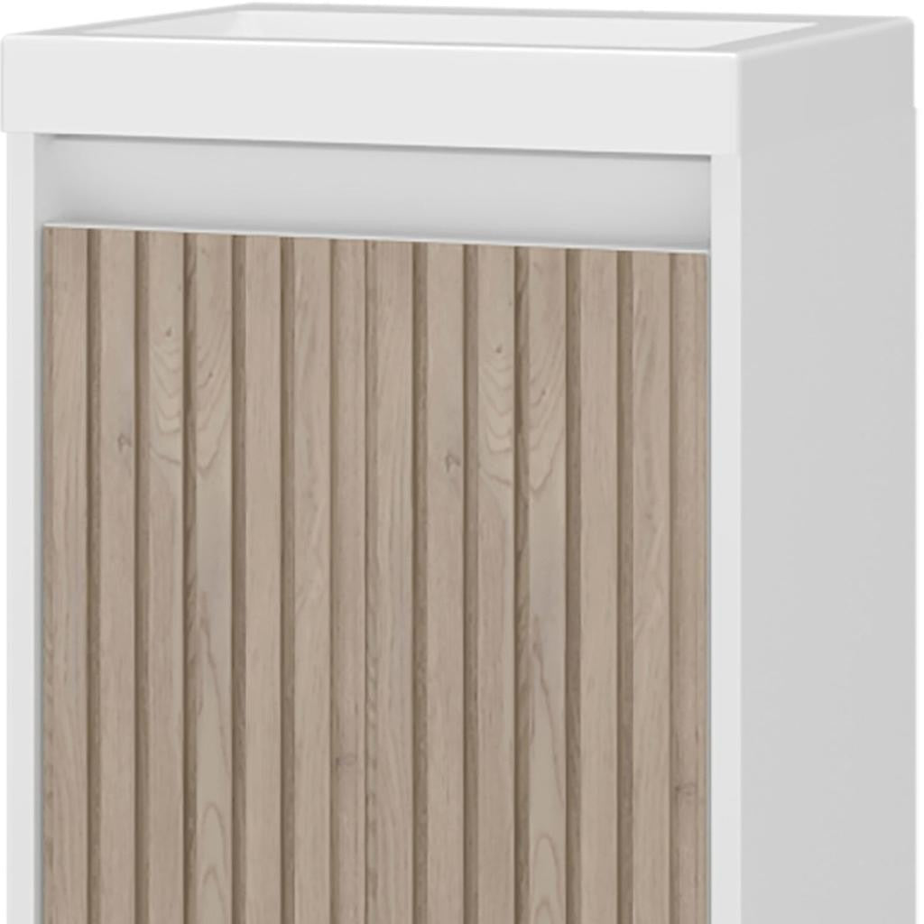 Powder Room 16" Vanity, White & Oak