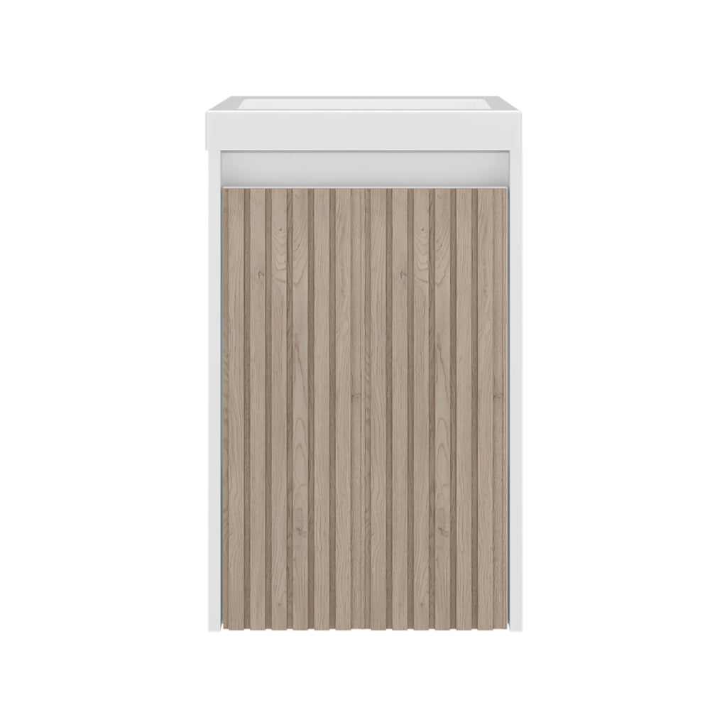 Powder Room 16" Vanity, White & Oak