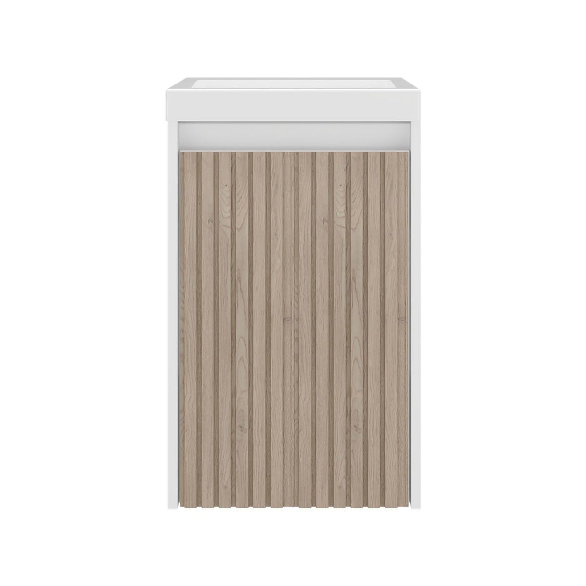 Powder Room 16" Vanity, White & Oak