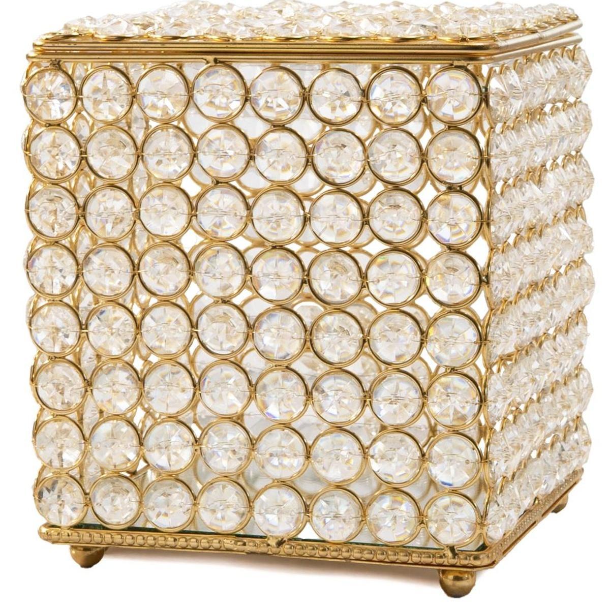 Crystal & Gold Tissue Box Cover