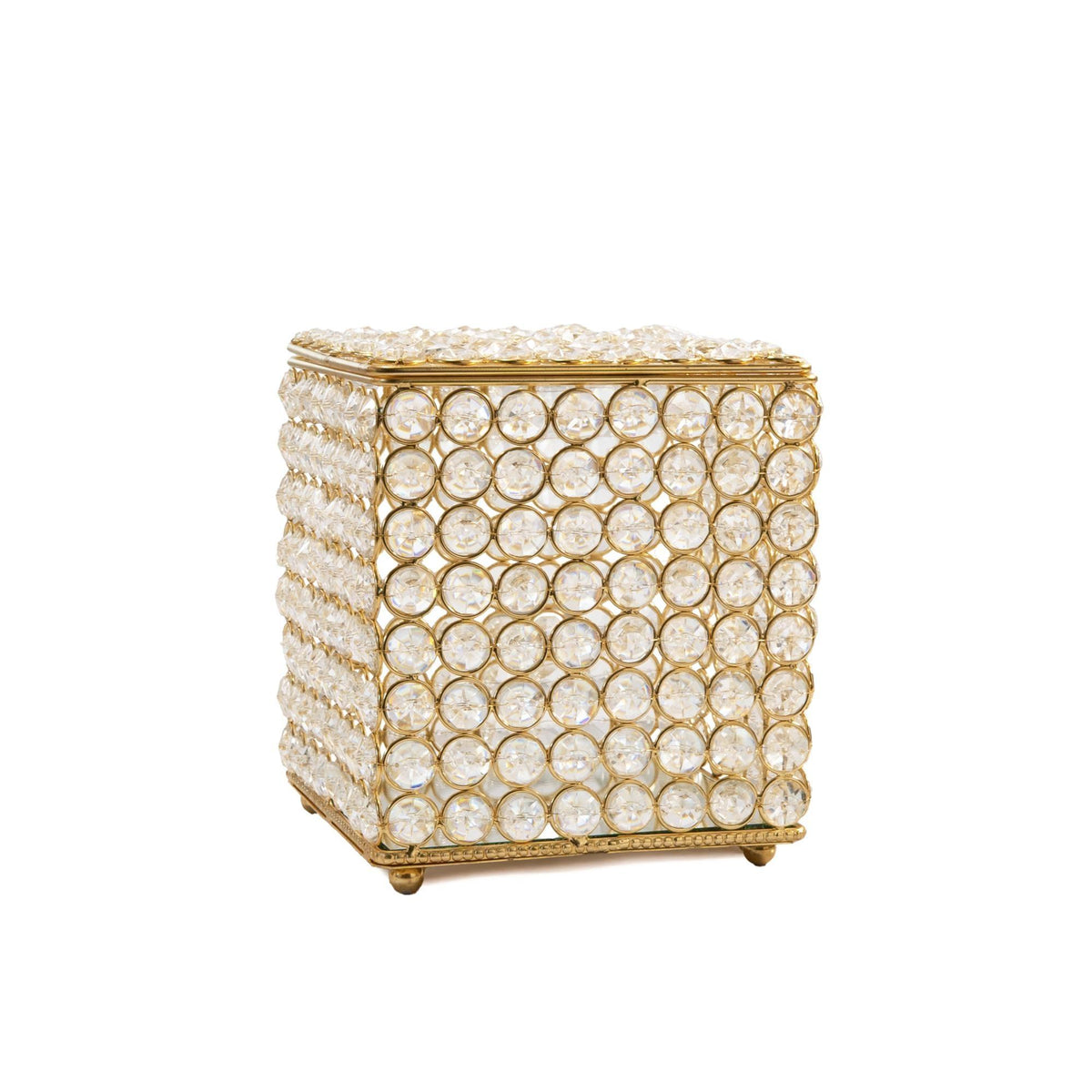 Crystal & Gold Tissue Box Cover