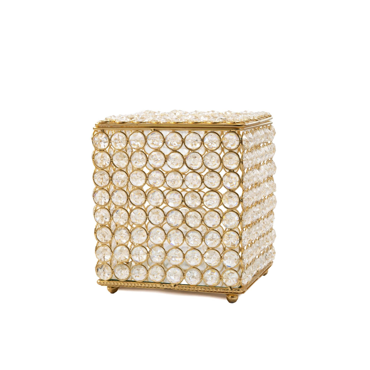 Crystal & Gold Tissue Box Cover