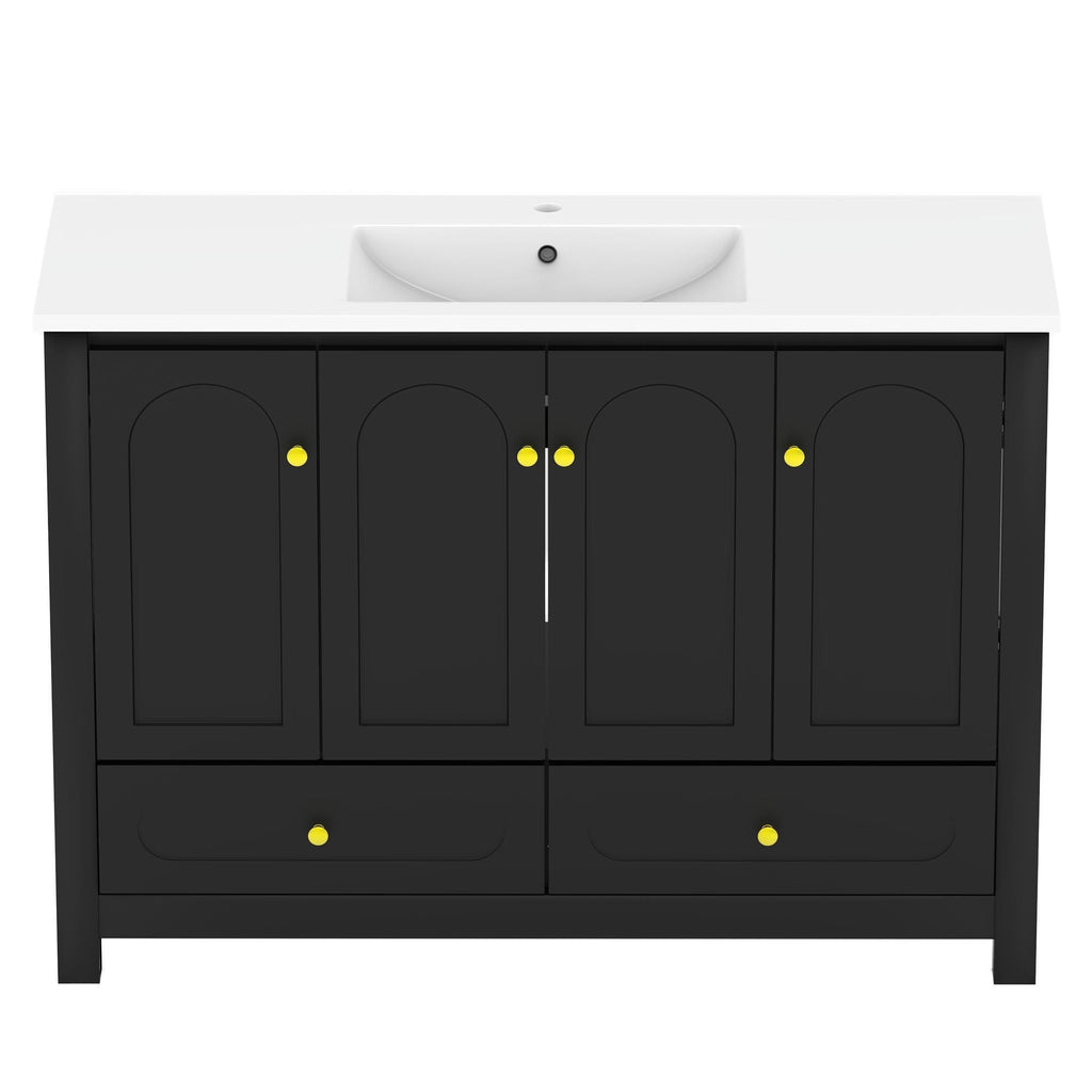 Classic 48" Vanity with Cultured Marble Top & Sink, Black