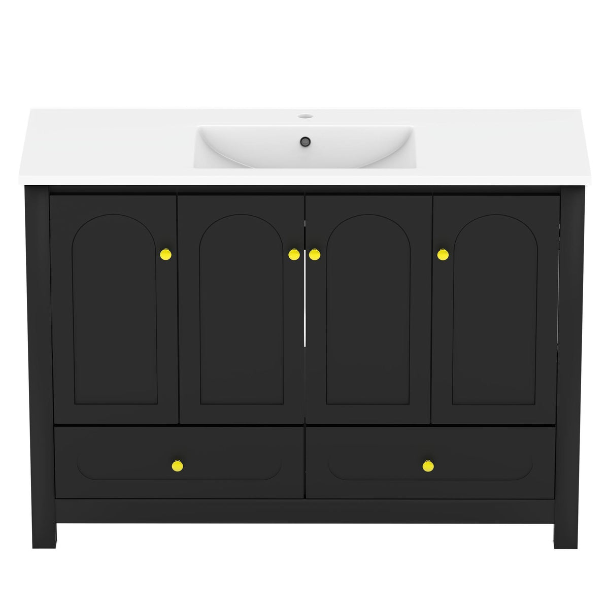 Classic 48" Vanity with Cultured Marble Top & Sink, Black
