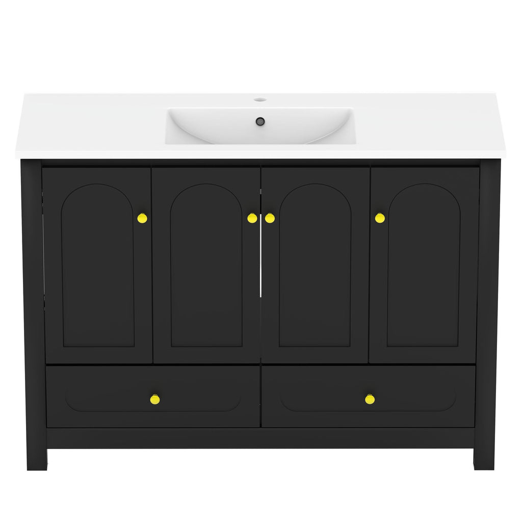 Classic 48" Vanity with Cultured Marble Top & Sink, Black