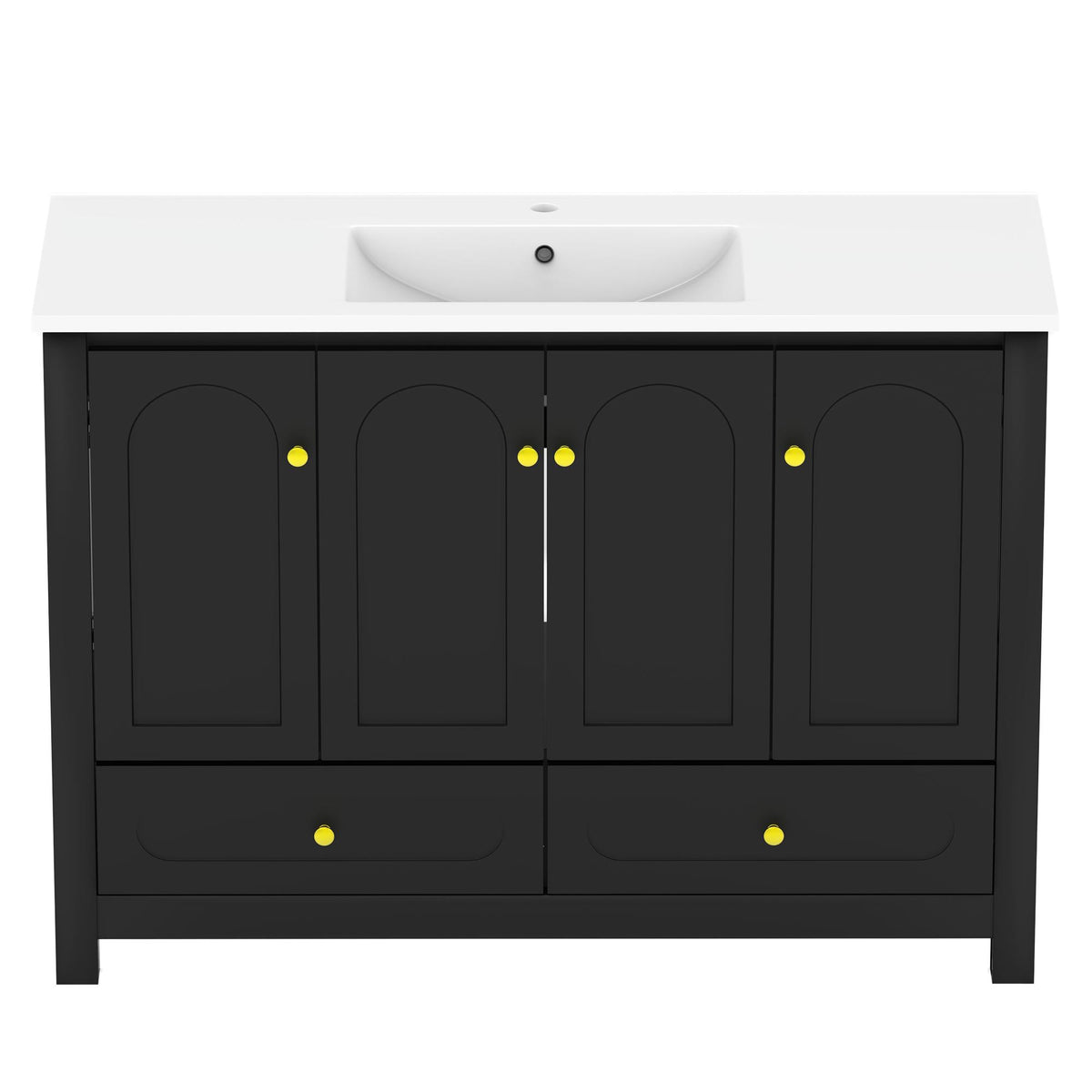 Classic 48" Vanity with Cultured Marble Top & Sink, Black