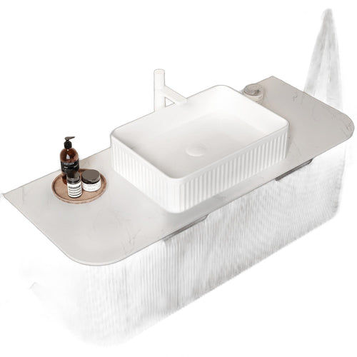 Alder 48" Floating Vanity with White Ceramic Sink