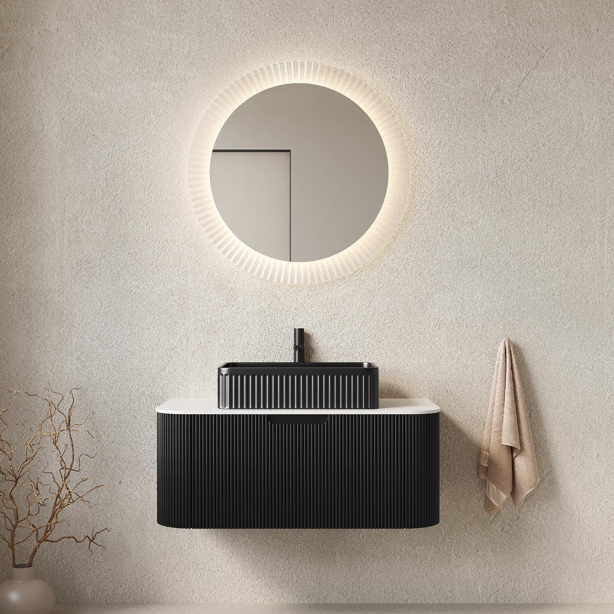 Onyx 36" Floating Vanity with Ceramic Sink