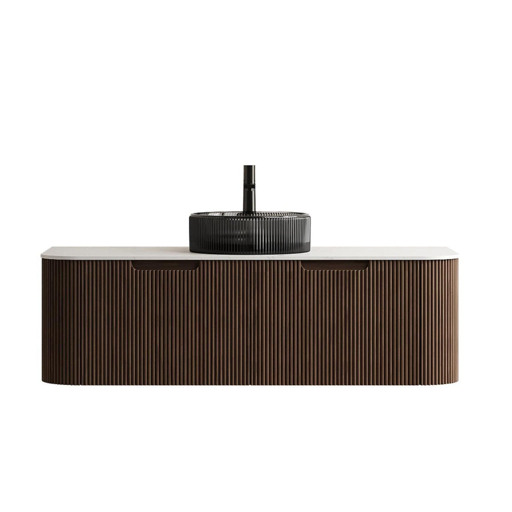 Noir 48" Floating Vanity with Black Glass Sink