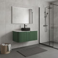 Sage 36" Floating Vanity with Black Glass Sink