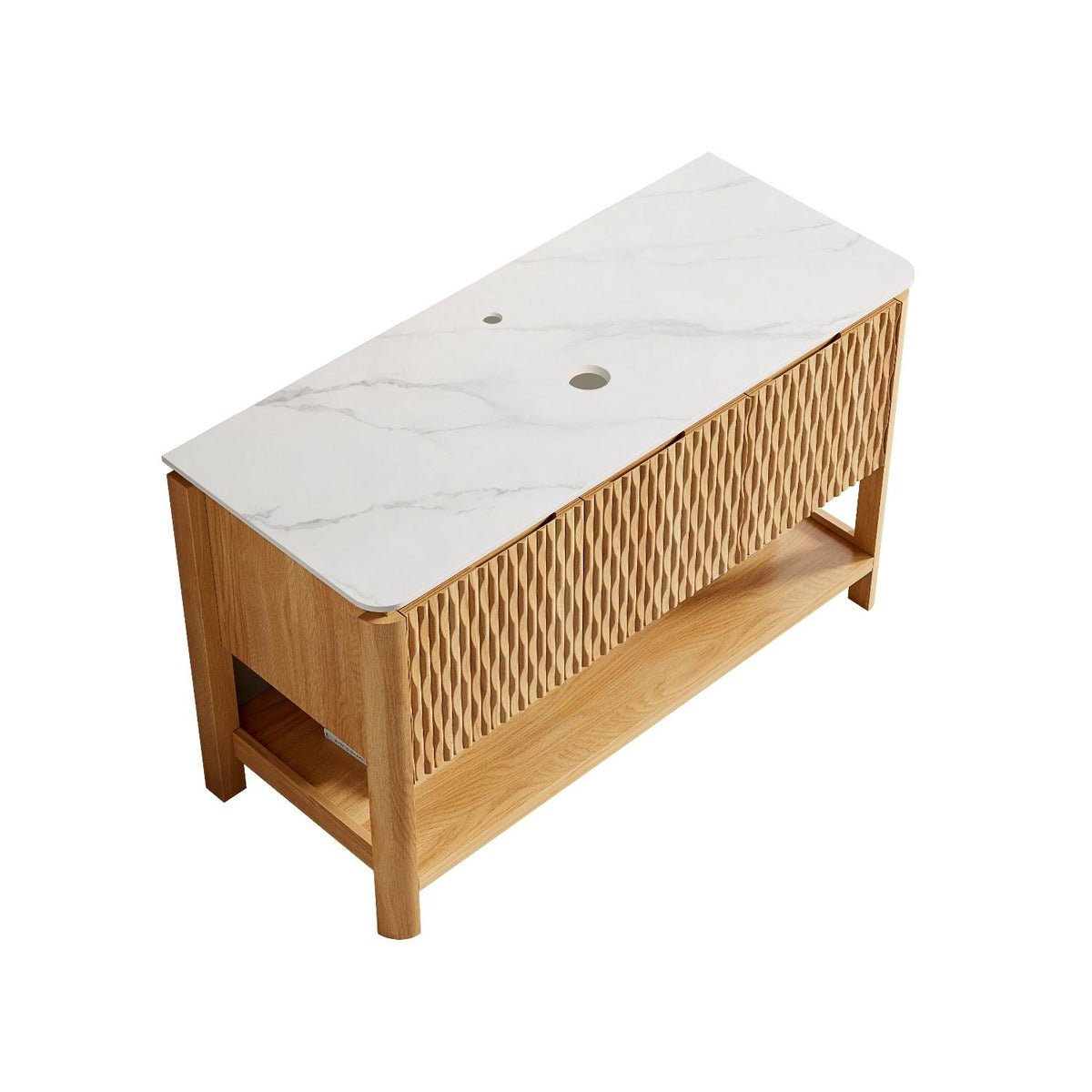 Atelier 48" Vanity with Stone Top, Natural Oak