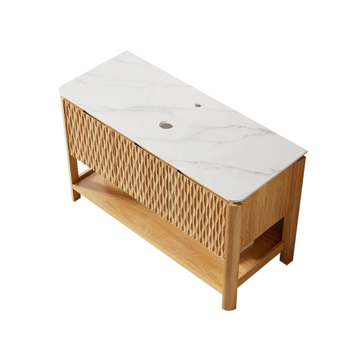 Atelier 48" Vanity with Stone Top, Natural Oak