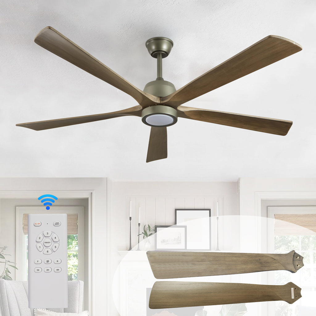 Willow 60 inch Solid Wood Ceiling Fan with Light