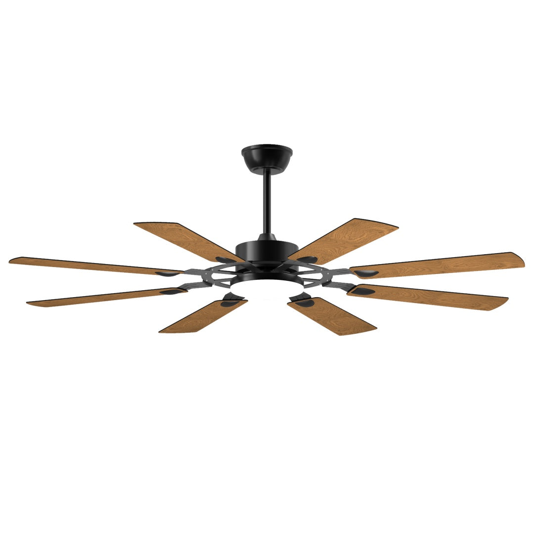 Prairie 60 inch Windmill Ceiling Fan with Light, Black